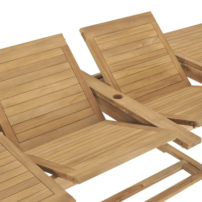 Set da Pranzo per Esterni 9 pz 180-280x100x75 cm Teak Massello - homemem39