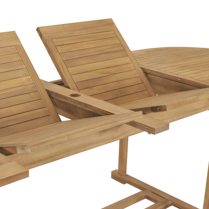 Set da Pranzo per Esterni 9 pz 180-280x100x75 cm Teak Massello