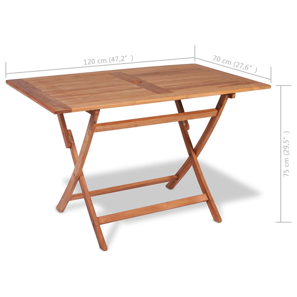 Set da Pranzo per Esterni 5 pz in Legno Massello di Teak - homemem39