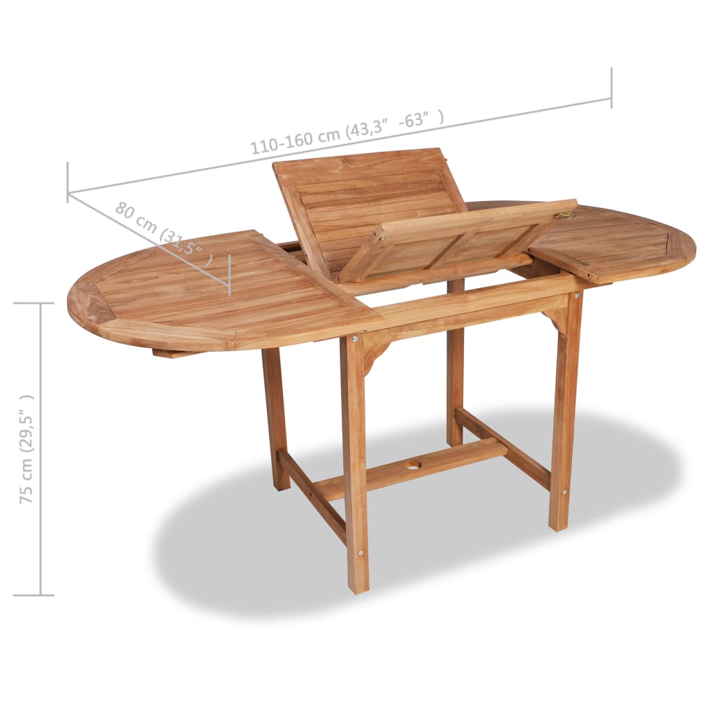 Set da Pranzo da Giardino 7 pz in Legno Massello di Teak - homemem39
