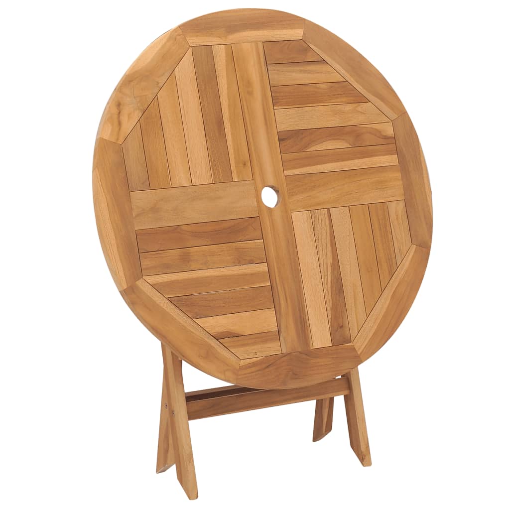 Tavolo da Giardino Pieghevole 85x76cm in Legno Massello di Teak - homemem39