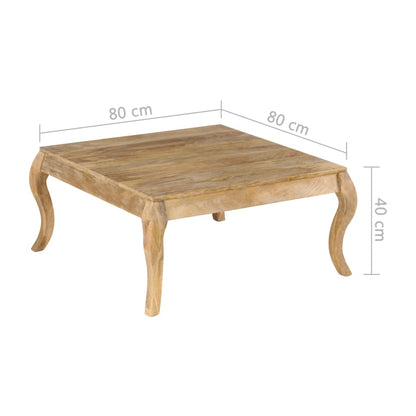 Tavolino da Salotto in Legno Massello di Mango 80x80x40cm | homemem39