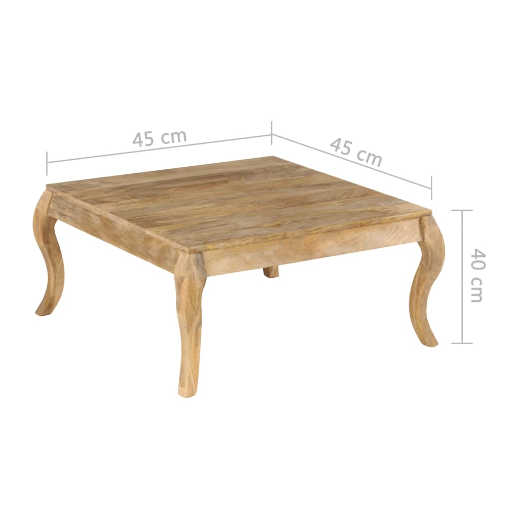 Tavolino da Salotto in Legno Massello di Mango 45x45x40cm - homemem39