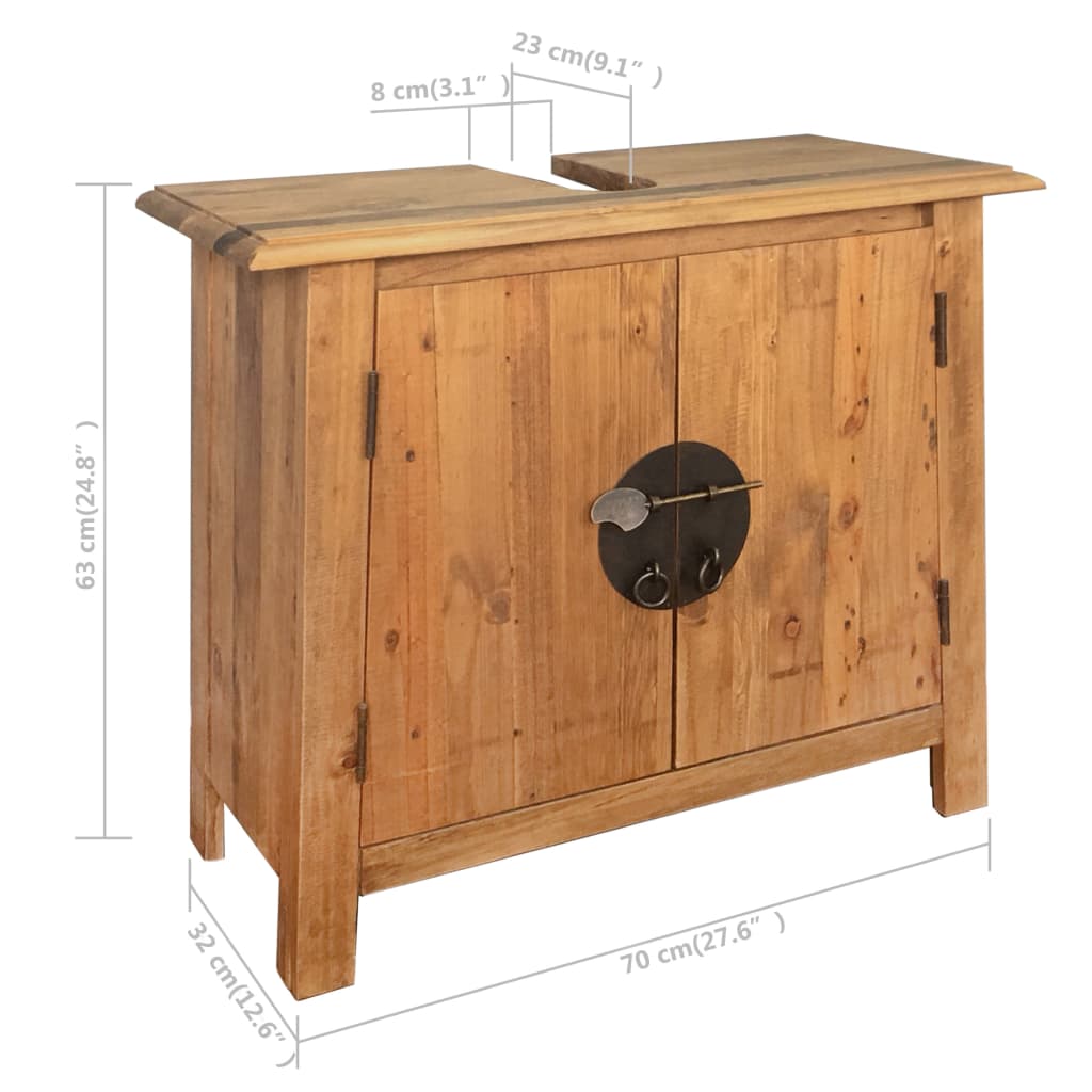 Set da Bagno 5 pz in Legno Massello di Pino | homemem39