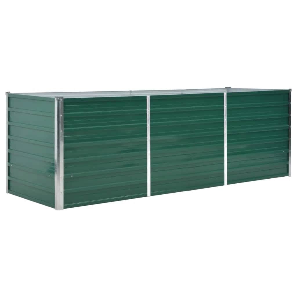 Letto Rialzato Giardino in Acciaio Zincato 240x80x77 cm Verde | homemem39