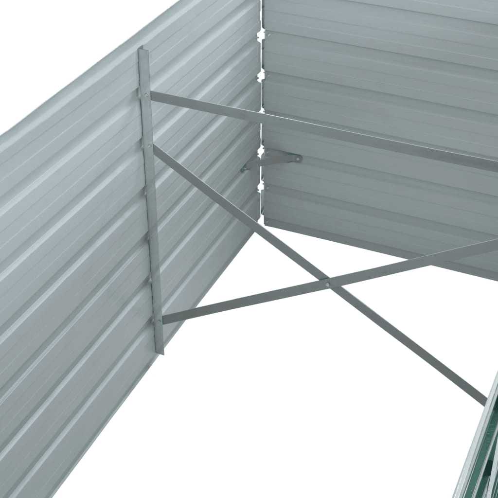 Letto Rialzato Giardino in Acciaio Zincato 240x80x77 cm Verde | homemem39