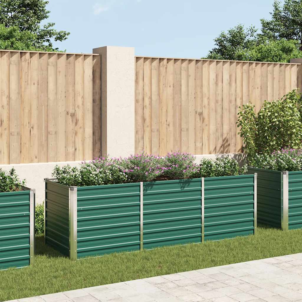 Letto Rialzato Giardino in Acciaio Zincato 240x80x77 cm Verde | homemem39