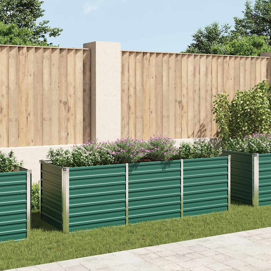 Letto Rialzato Giardino in Acciaio Zincato 240x80x77 cm Verde | homemem39