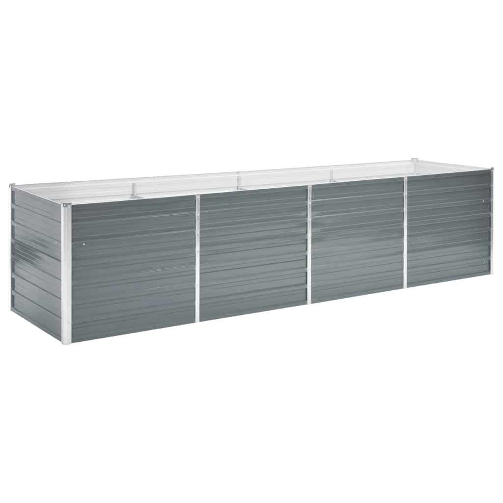 Letto Rialzato Giardino in Acciaio Zincato 320x80x77 cm Grigio | homemem39