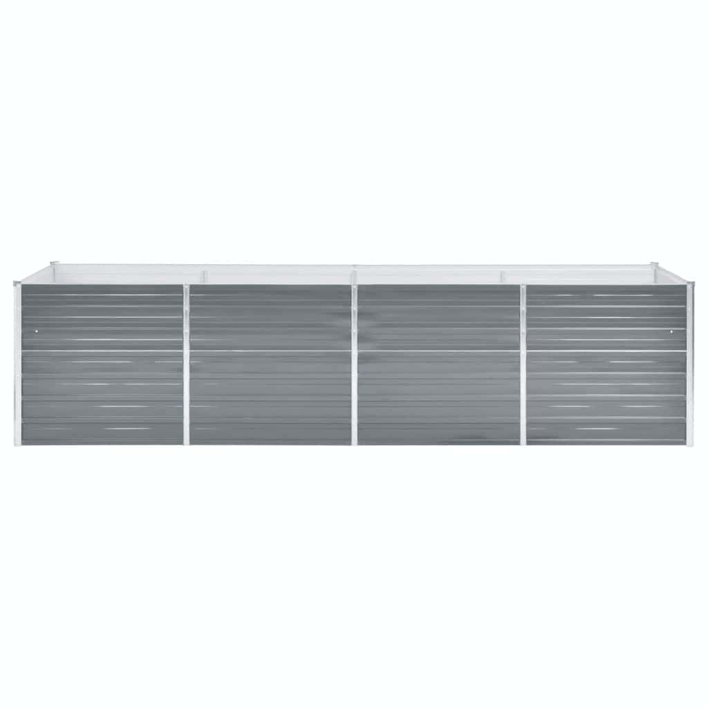 Letto Rialzato Giardino in Acciaio Zincato 320x80x77 cm Grigio | homemem39