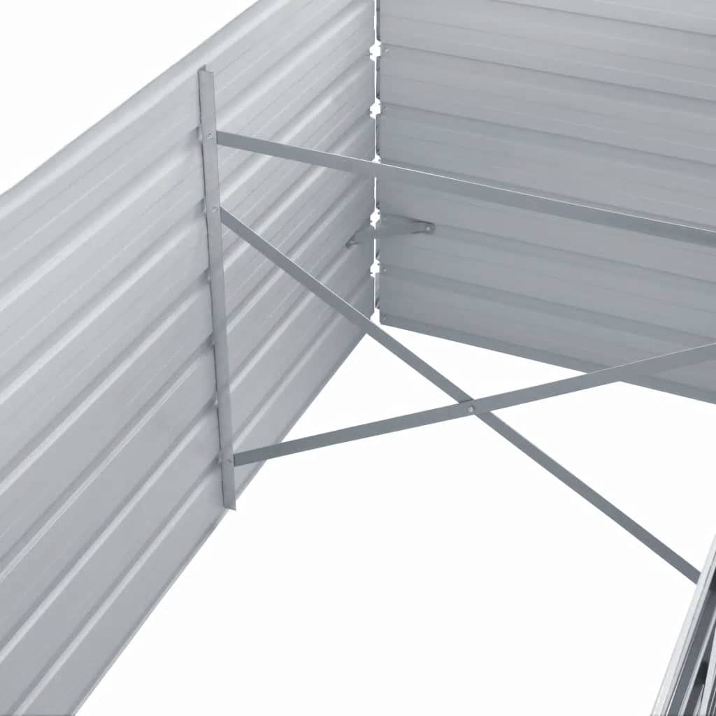 Letto Rialzato Giardino in Acciaio Zincato 320x80x77 cm Grigio | homemem39