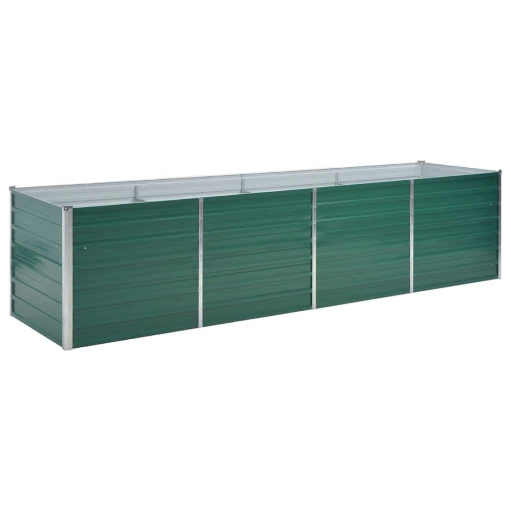 Letto Rialzato Giardino in Acciaio Zincato 320x80x77 cm Verde - homemem39