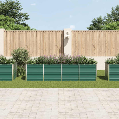 Letto Rialzato Giardino in Acciaio Zincato 320x80x77 cm Verde - homemem39