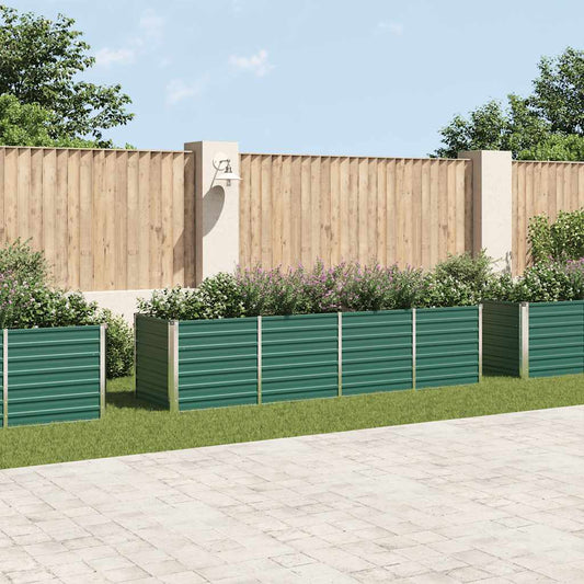 Letto Rialzato Giardino in Acciaio Zincato 320x80x77 cm Verde - homemem39