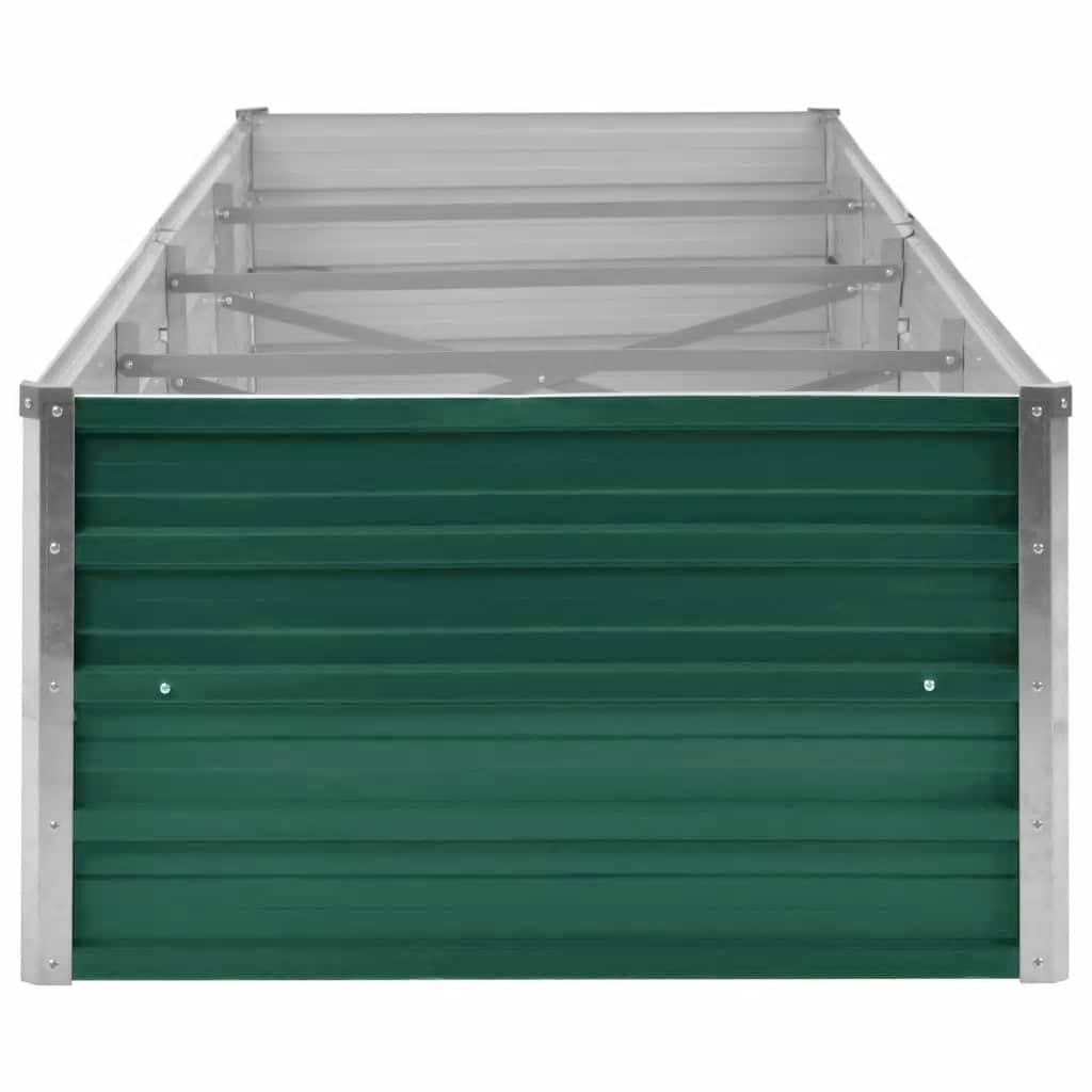 Letto Rialzato Giardino in Acciaio Zincato 320x80x45 cm Verde - homemem39