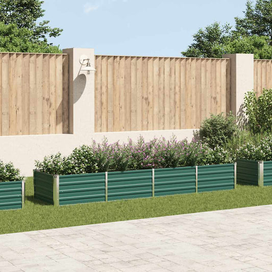 Letto Rialzato Giardino in Acciaio Zincato 320x80x45 cm Verde - homemem39