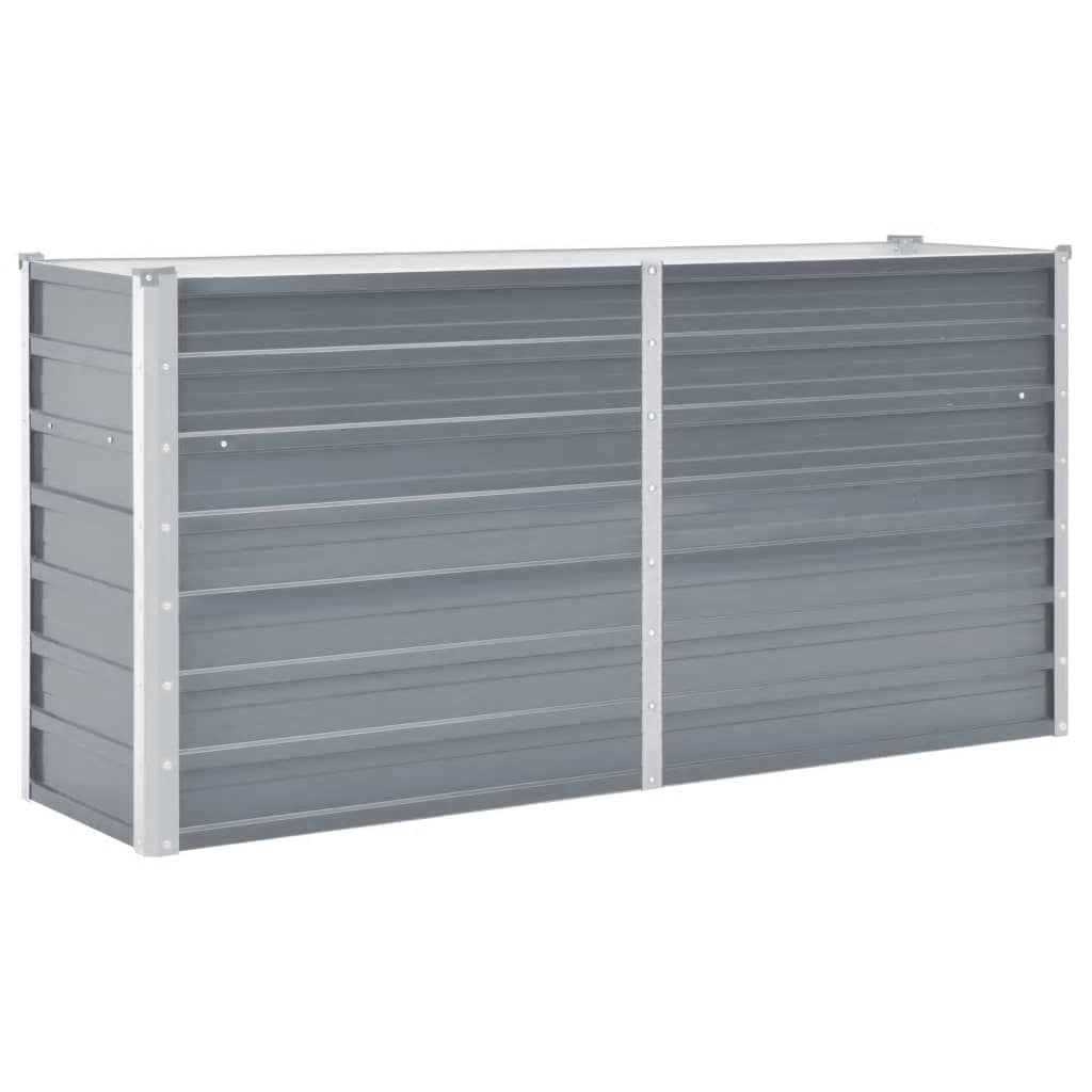 Letto Rialzato Giardino in Acciaio Zincato 160x40x77 cm Grigio | homemem39
