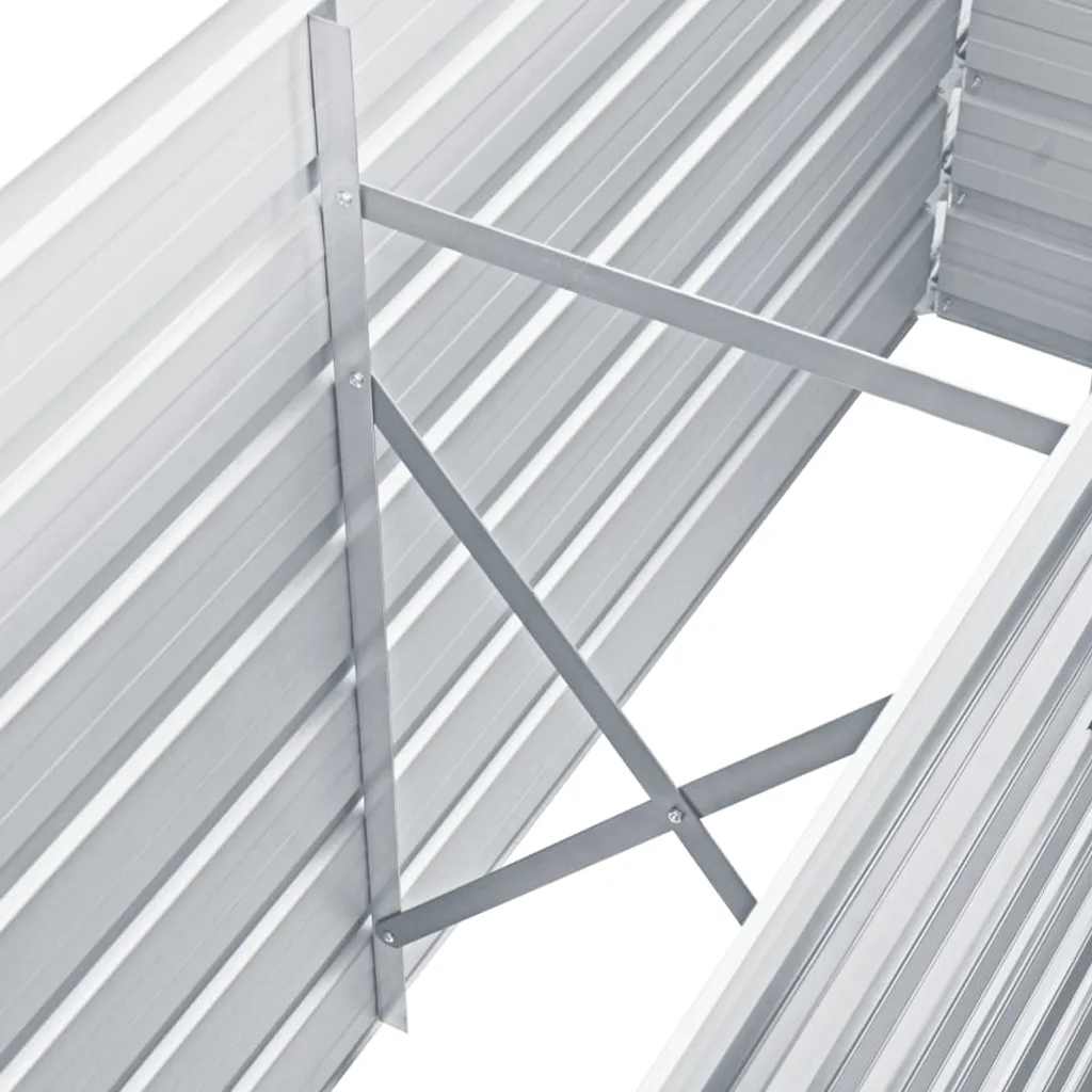 Letto Rialzato Giardino in Acciaio Zincato 160x40x77 cm Grigio | homemem39