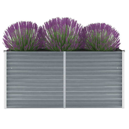 Letto Rialzato Giardino in Acciaio Zincato 160x40x77 cm Grigio | homemem39