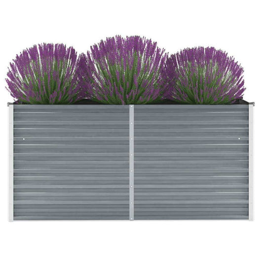 Letto Rialzato Giardino in Acciaio Zincato 160x40x77 cm Grigio | homemem39