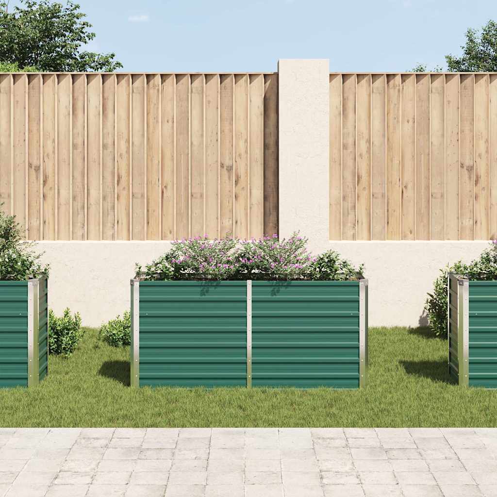 Letto Rialzato Giardino in Acciaio Zincato 160x40x77 cm Verde | homemem39