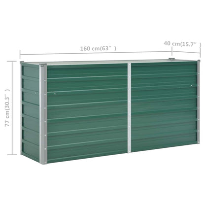 Letto Rialzato Giardino in Acciaio Zincato 160x40x77 cm Verde | homemem39