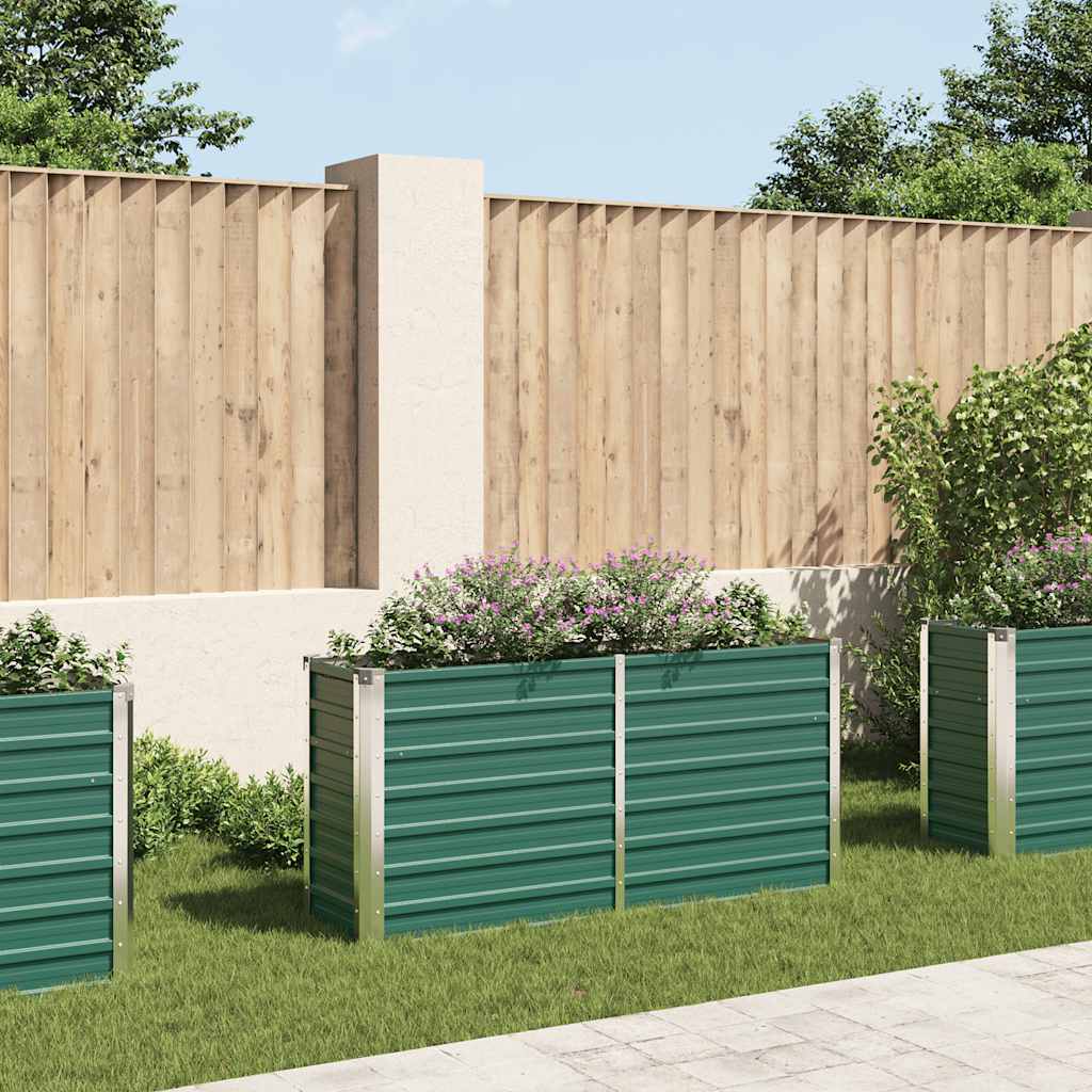 Letto Rialzato Giardino in Acciaio Zincato 160x40x77 cm Verde | homemem39