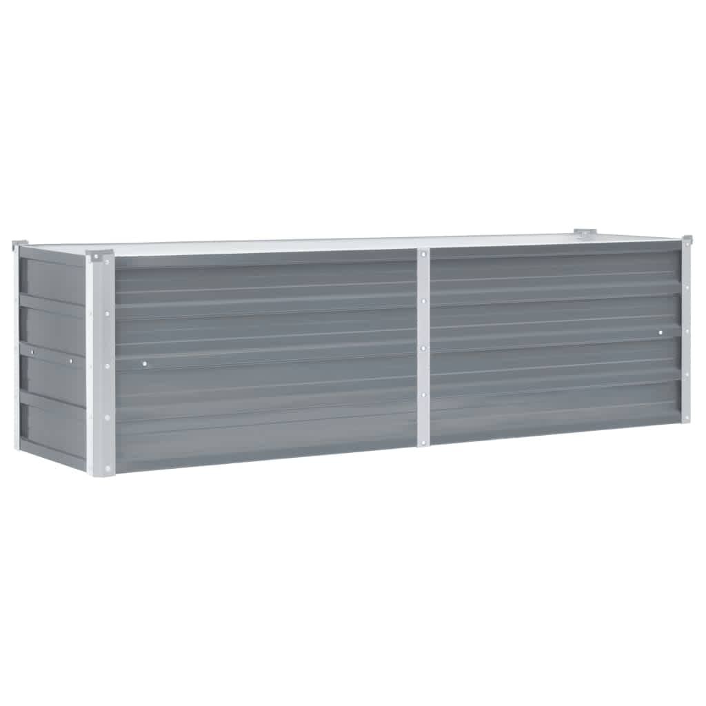 Letto Rialzato Giardino in Acciaio Zincato 160x40x45 cm Grigio | homemem39