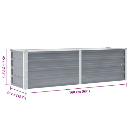 Letto Rialzato Giardino in Acciaio Zincato 160x40x45 cm Grigio | homemem39