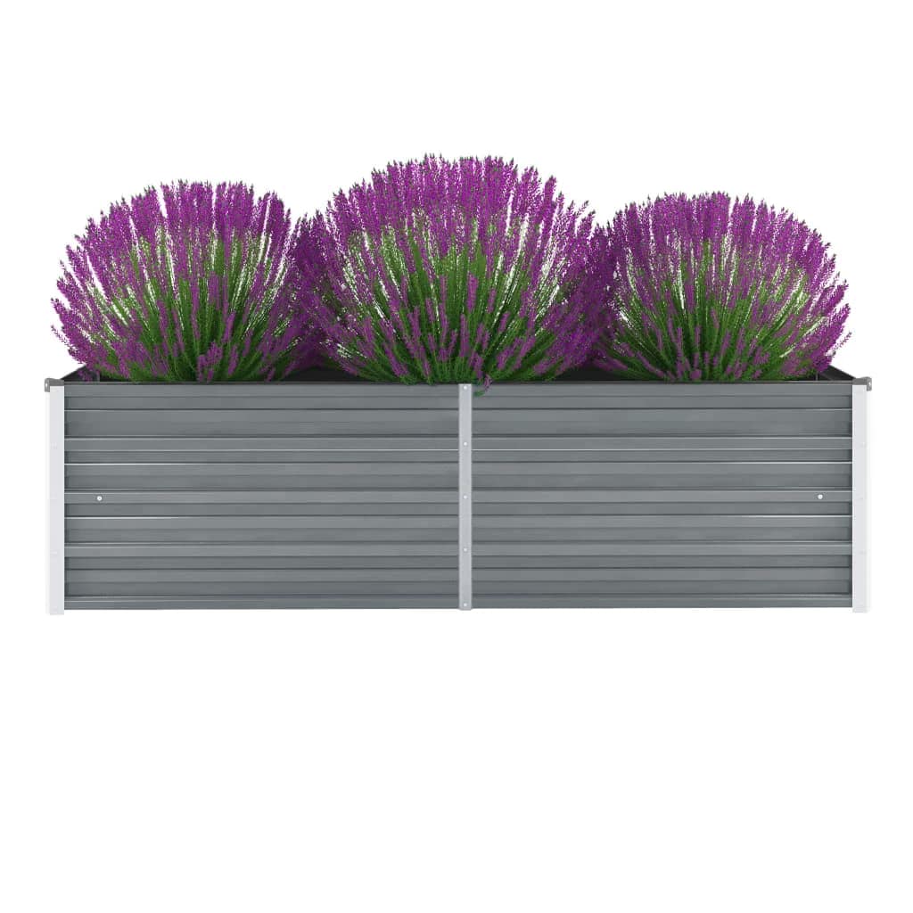 Letto Rialzato Giardino in Acciaio Zincato 160x40x45 cm Grigio | homemem39