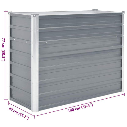 Letto Rialzato Giardino in Acciaio Zincato 100x40x77 cm Grigio | homemem39