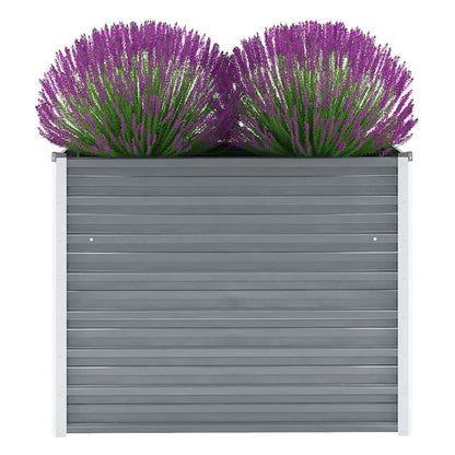 Letto Rialzato Giardino in Acciaio Zincato 100x40x77 cm Grigio | homemem39