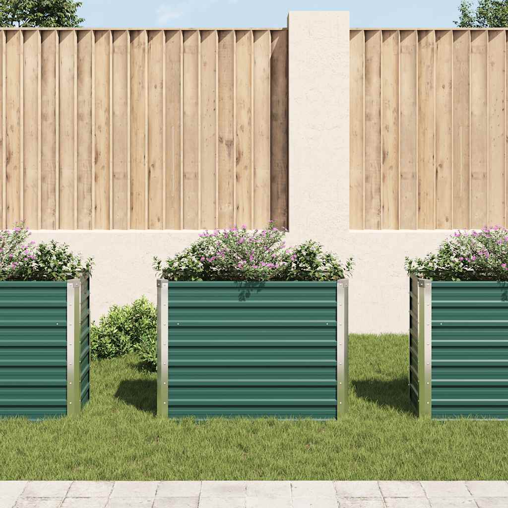 Letto Rialzato Giardino in Acciaio Zincato 100x40x77 cm Verde | homemem39