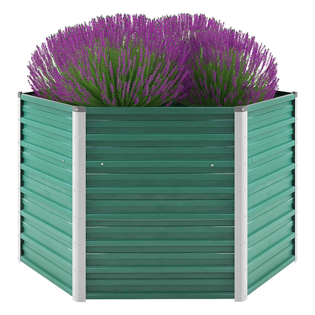 Letto Rialzato Giardino in Acciaio Zincato 129x129x77 cm Verde | homemem39