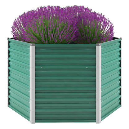 Letto Rialzato Giardino in Acciaio Zincato 129x129x77 cm Verde | homemem39