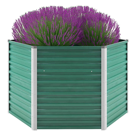 Letto Rialzato Giardino in Acciaio Zincato 129x129x77 cm Verde | homemem39