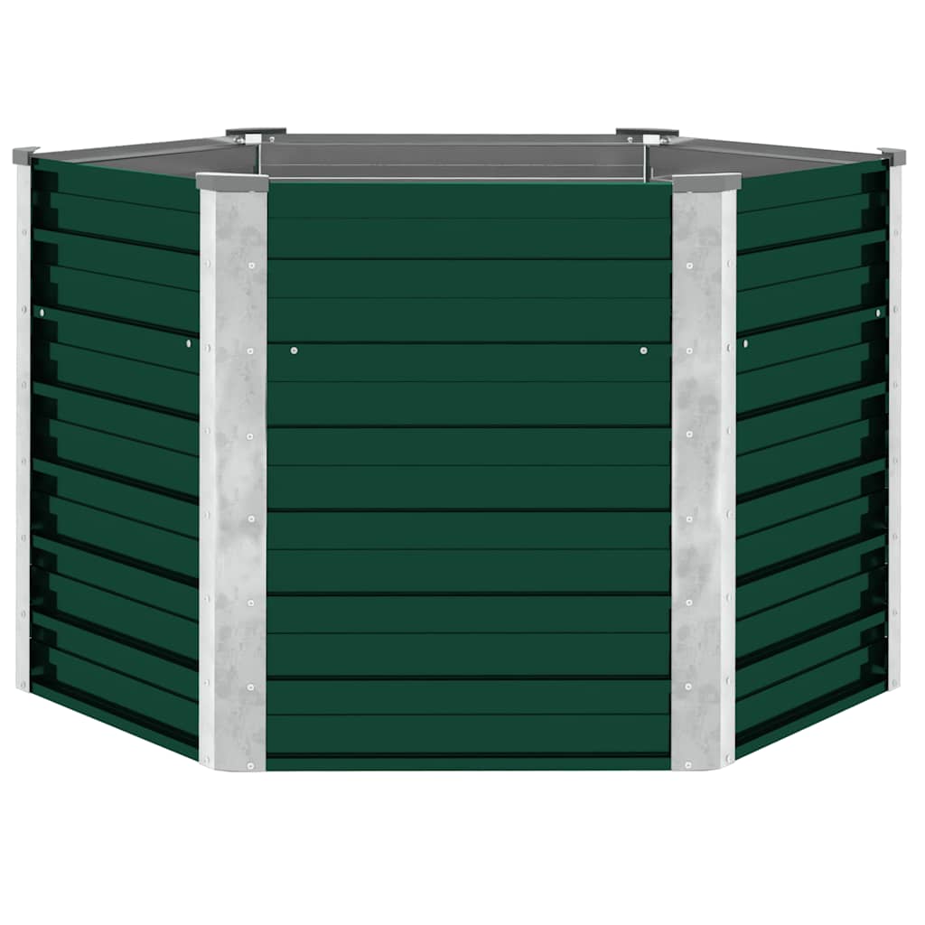 Letto Rialzato Giardino in Acciaio Zincato 129x129x77 cm Verde | homemem39