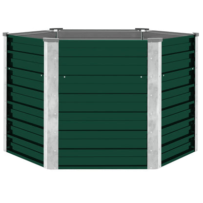 Letto Rialzato Giardino in Acciaio Zincato 129x129x77 cm Verde | homemem39