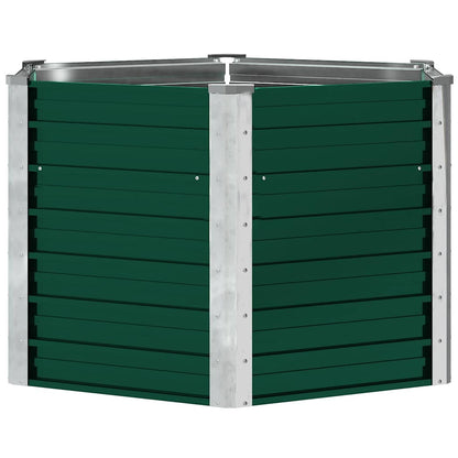 Letto Rialzato Giardino in Acciaio Zincato 129x129x77 cm Verde | homemem39