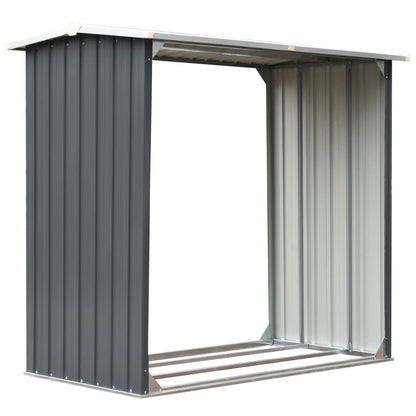 Capannone da Giardino in Acciaio Zincato 172x91x154cm Grigio - homemem39