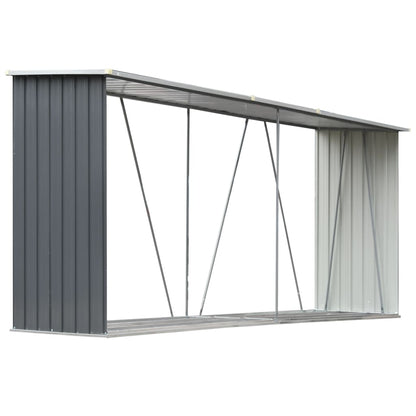 Capannone da Giardino in Acciaio Zincato 330x84x152cm Grigio - homemem39