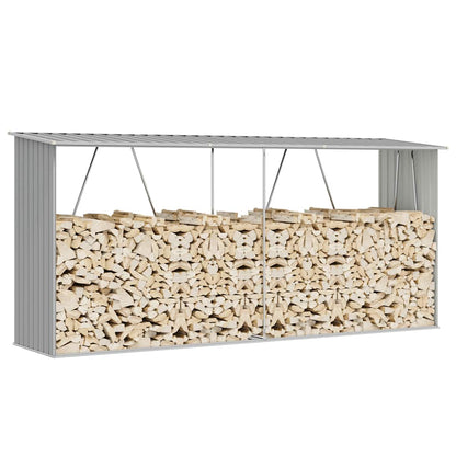 Capannone da Giardino in Acciaio Zincato 330x84x152cm Grigio