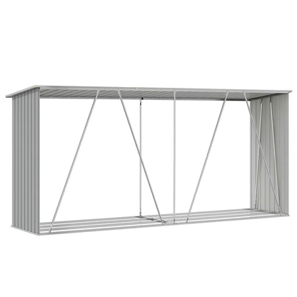 Capannone da Giardino in Acciaio Zincato 330x84x152cm Grigio