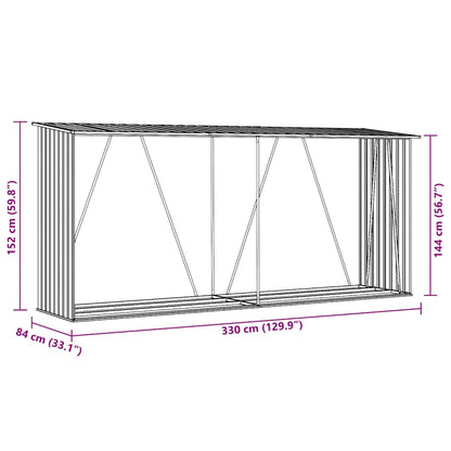 Capannone da Giardino in Acciaio Zincato 330x84x152cm Grigio