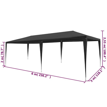 Tenda per Feste 3x6 m in PE Antracite - homemem39