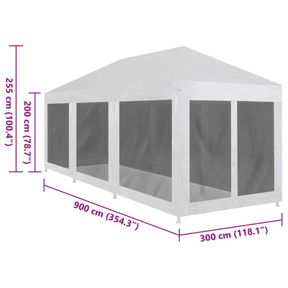 Tenda per Feste con 8 Pareti in Rete 9x3 m - homemem39