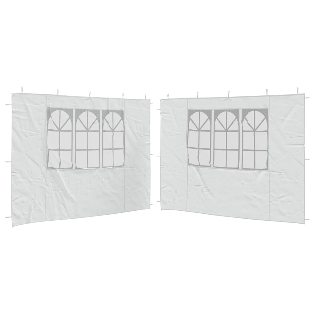 Parete per Tendostruttura in PE  2pz con Finestra Bianco - homemem39