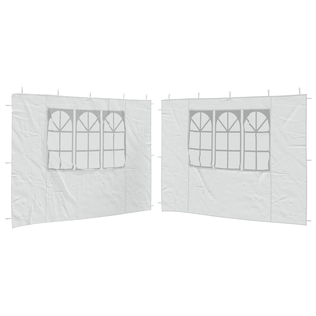 Parete per Tendostruttura in PE  2pz con Finestra Bianco - homemem39