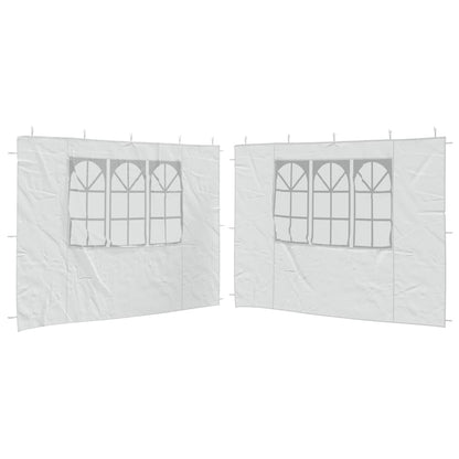 Parete per Tendostruttura in PE  2pz con Finestra Bianco - homemem39