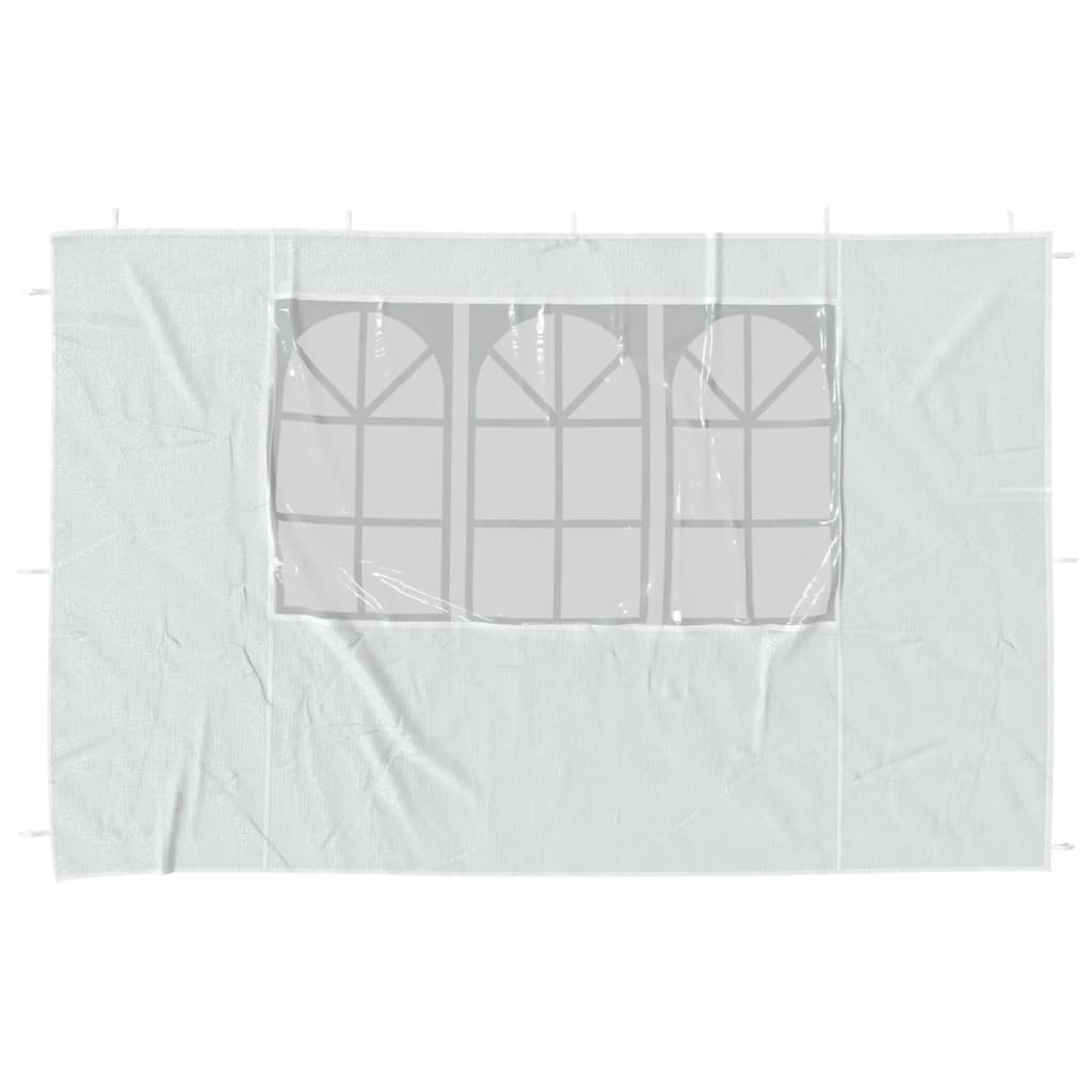 Parete per Tendostruttura in PE  2pz con Finestra Bianco - homemem39